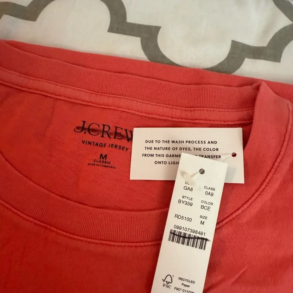 J.Crew Vintage jersey classic-fit crewneck T-shirt NWT Size M